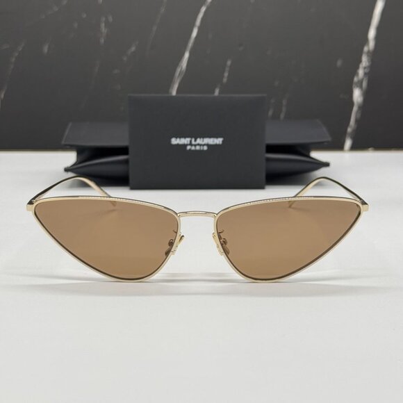 NEW SAINT LAURENT SL487 003 BROWN WOMEN SUNGLASSES SAINT LAURENT SL487 003 - Picture 1 of 15